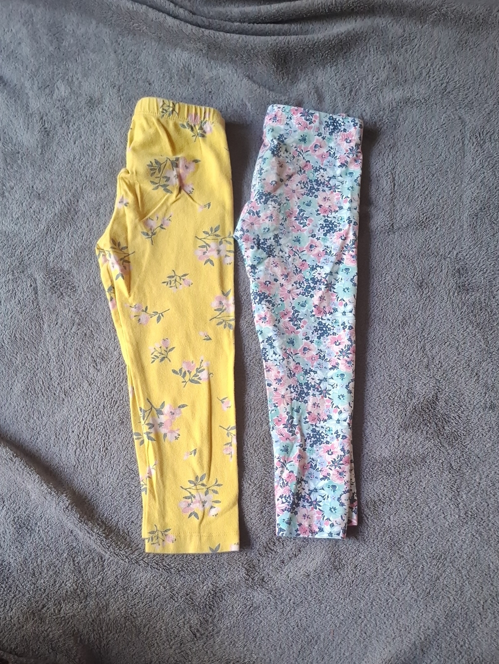 Carter's Floral Leggings Set - Yellow and Light Blue